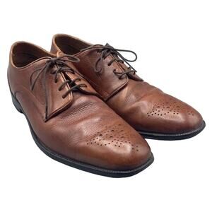 Rockport Shoes Mens Size 8.5 Oxford Dress Brown Leather Work Cap Toe Lace Up